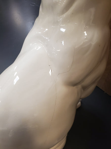 VINTAGE CERAMIC PORCELAIN WHITE🤍 PANTHER SCULPTURE/ STATUE ~ MISC