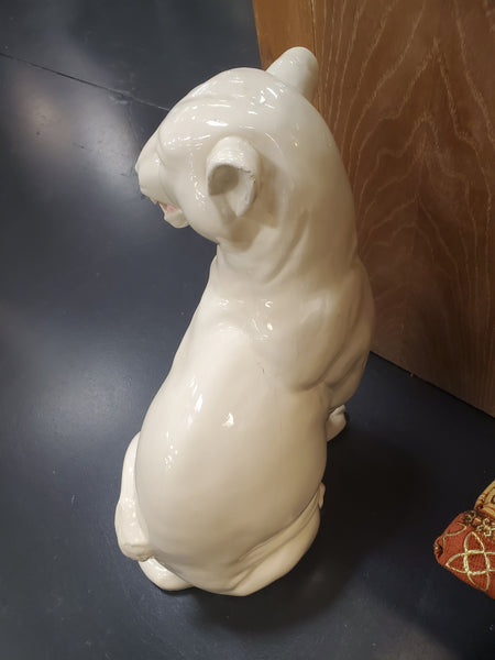 VINTAGE CERAMIC PORCELAIN WHITE🤍 PANTHER SCULPTURE/ STATUE ~ MISC