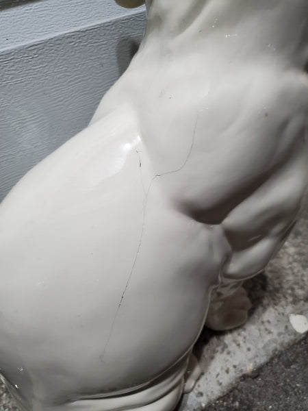 VINTAGE CERAMIC PORCELAIN WHITE🤍 PANTHER SCULPTURE/ STATUE ~ MISC