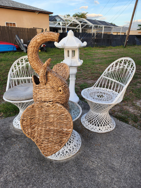 VINTAGE 🏯PAGODA🏯 SOLID CONCRETE HARDWIRED 3 PIECE LANTERN🕯 ~ MISC