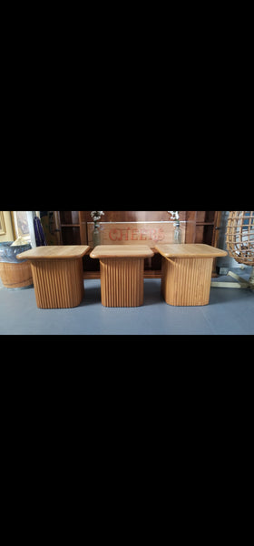 VINTAGE CLARK CASUAL DISTINCTIVE RATTAN FURNITURE BUNCHING CUBE COFFEE TABLE/ END TABLE/ ACCENT TABLE/ PLANT STAND (3 AVAILABLE) ~ MISC
