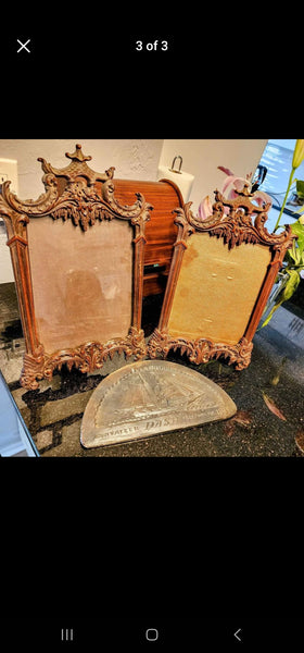 VINTAGE SYROCO WOOD PAGODA MIRROR/ PICTURE FRAMES ~ ART (2 AVAILABLE) ~ MISC