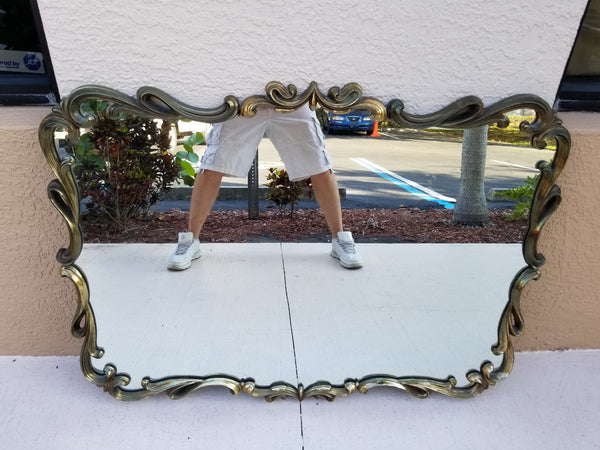 ANTIQUE/ VINTAGE TURNER MFG CO BRASS FASHION PLATE MIRROR