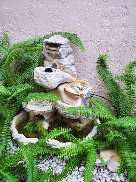 VINTAGE 🏯PAGODA🏯 SOLID CONCRETE HARDWIRED 3 PIECE LANTERN🕯 ~ MISC