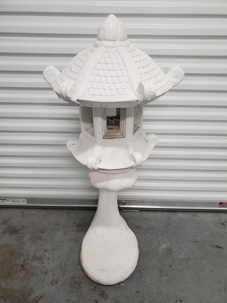VINTAGE 🏯PAGODA🏯 SOLID CONCRETE HARDWIRED 3 PIECE LANTERN🕯 ~ MISC