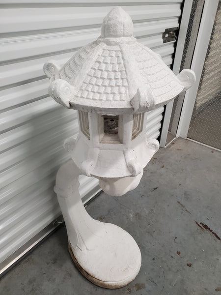 VINTAGE 🏯PAGODA🏯 SOLID CONCRETE HARDWIRED 3 PIECE LANTERN🕯 ~ MISC