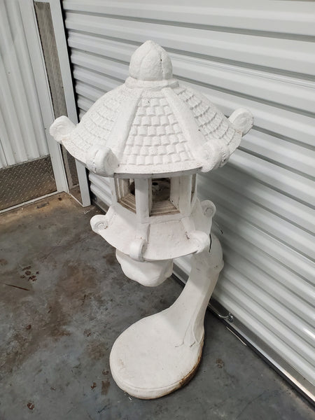 VINTAGE 🏯PAGODA🏯 SOLID CONCRETE HARDWIRED 3 PIECE LANTERN🕯 ~ MISC