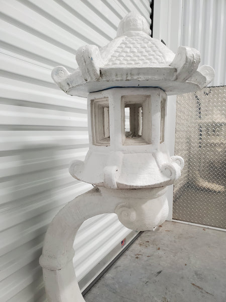 VINTAGE 🏯PAGODA🏯 SOLID CONCRETE HARDWIRED 3 PIECE LANTERN🕯 ~ MISC