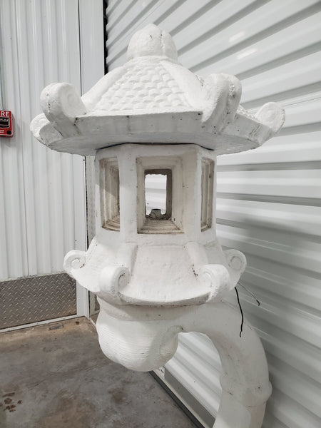 VINTAGE 🏯PAGODA🏯 SOLID CONCRETE HARDWIRED 3 PIECE LANTERN🕯 ~ MISC