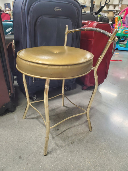 VINTAGE GEORGE KOCH & SONS METAL FAUX BAMBOO VANITY STOOL