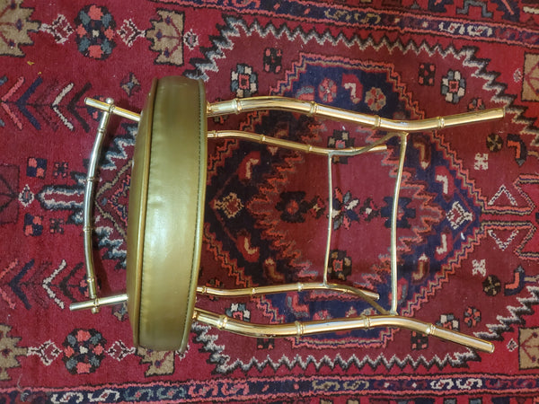 VINTAGE GEORGE KOCH & SONS METAL FAUX BAMBOO VANITY STOOL