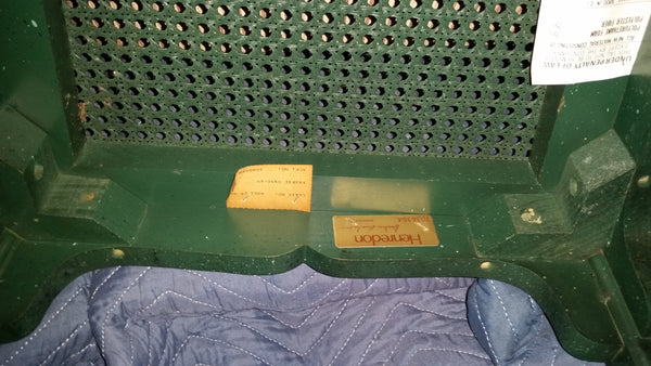 VINTAGE HENREDON FAUX MALACHITE CHINOISERIE MING WATERFALL DINING SET WITH SIX CANE DINING CHAIRS