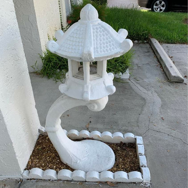 VINTAGE 🏯PAGODA🏯 SOLID CONCRETE HARDWIRED 3 PIECE LANTERN🕯 ~ MISC