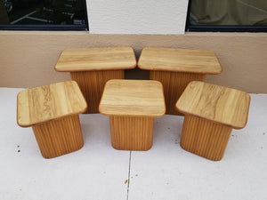 VINTAGE CLARK CASUAL DISTINCTIVE RATTAN FURNITURE BUNCHING CUBE COFFEE TABLE/ END TABLE/ ACCENT TABLE/ PLANT STAND (3 AVAILABLE) ~ MISC