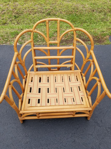 VINTAGE CLARK CASUAL DISTINCTIVE RATTAN FURNITURE LOUNGE/ ACCENT/ O/S CHAIRS (2)