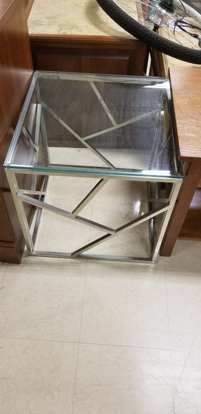 CHROME CHIPPENDALE END TABLE