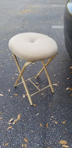 VINTAGE COLUMBIA FRAME INC METAL FAUX BAMBOO STOOL/ VANITY STOOL ~ MISC