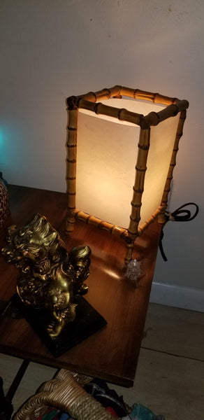 FAUX BAMBOO ORIENTAL LANTERN LAMP