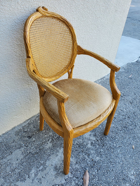 VINTAGE FAUX BOIS 🪵/ CANE ARMCHAIR/ ACCENT/ DESK/ DINING CHAIR