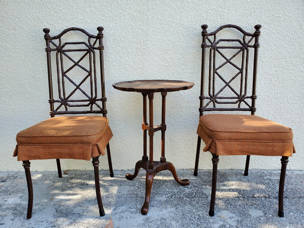 VINTAGE KESSLER INDUSTRIES METAL FAUX BAMBOO ACCENT/ PATIO/ DINING CHAIRS (2)