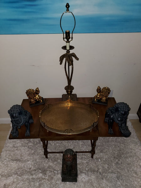 VINTAGE CASTILIAN IMPORTS BRASS TREE OF LIFE 🌳 FOOTED SERVING/ VANITY TRAY ~ MISC