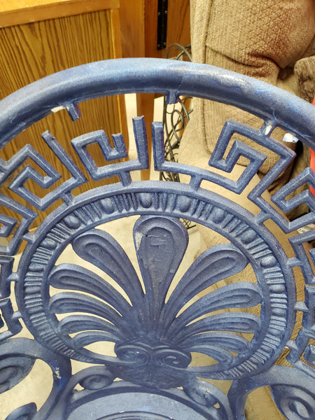 VINTAGE BLUE CAST/ WROUGHT IRON GREEK KEY BISTRO/ DINING SET