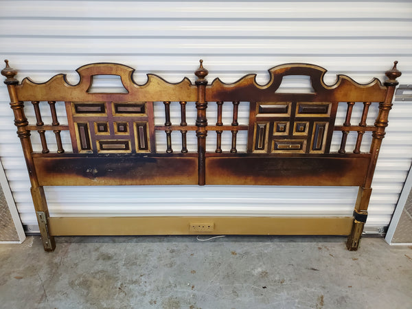 VINTAGE MID CENTURY MODERN/ ASIAN KING HEADBOARD