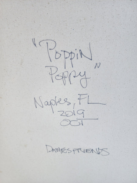 LOCAL NAPLES ARTIST COASTAL ARTWORK ~ "POPPIN POPPY"