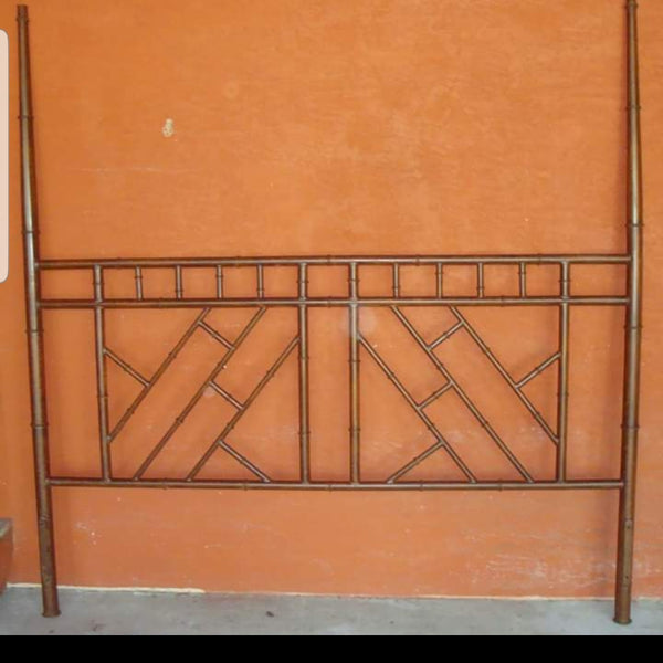 VINTAGE KING METAL FAUX BAMBOO CHIPPENDALE POSTER HEADBOARD/ FOOTBOARD