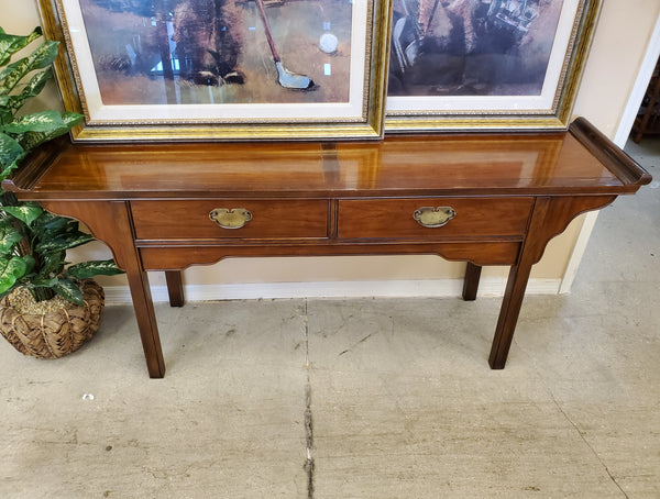 VINTAGE DREXEL MING CHINOISERIE PAGODA CONSOLE/ SOFA TABLE/ ALTAR TABLE/ BUFFET