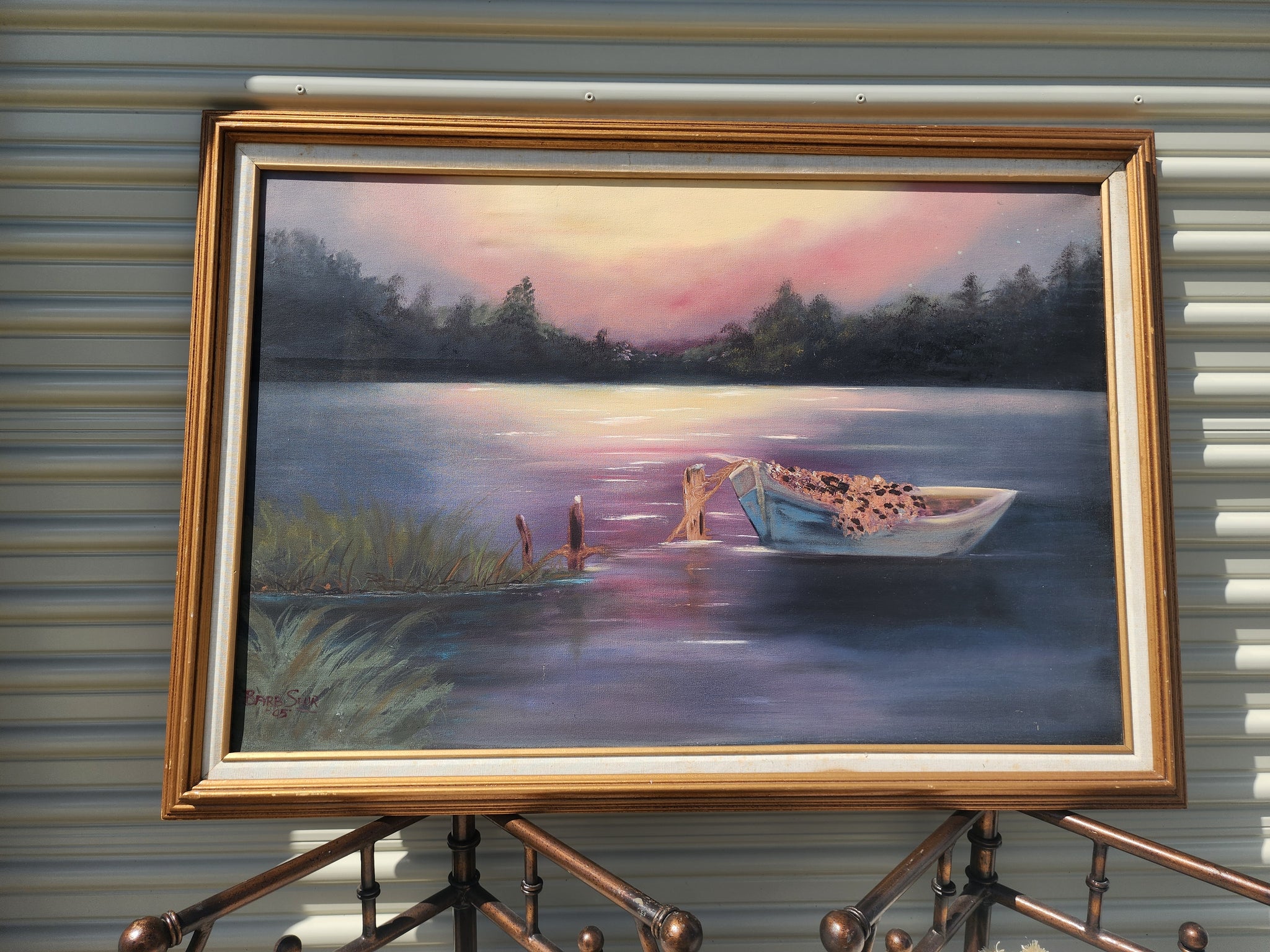 VINTAGE ~ ISH DOUBLE~SIDED  SUNSET 🌄 BIRDIE 🦩 ART ~ MISC