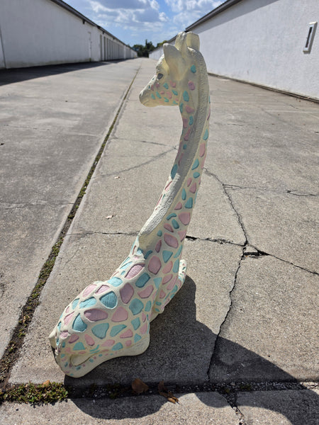 VINTAGE WHITE/ BLUE/ PINK CERAMIC/ PLASTER RESTING GIRAFFE 🩵🦒🤍🦒🩷 ~ MISC