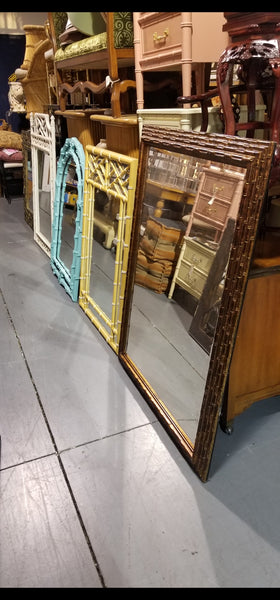 VINTAGE FAUX BAMBOO CHIPPENDALE MIRROR