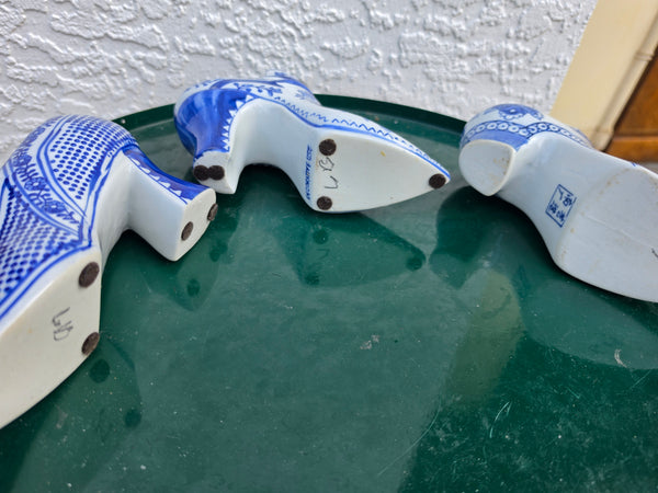 VINTAGE BLUE AND WHITE CERAMIC/ PORCELAIN CHINOISERIE HIGH HEELS 💙👠🤍 (3 AVAILABLE) ~ MISC