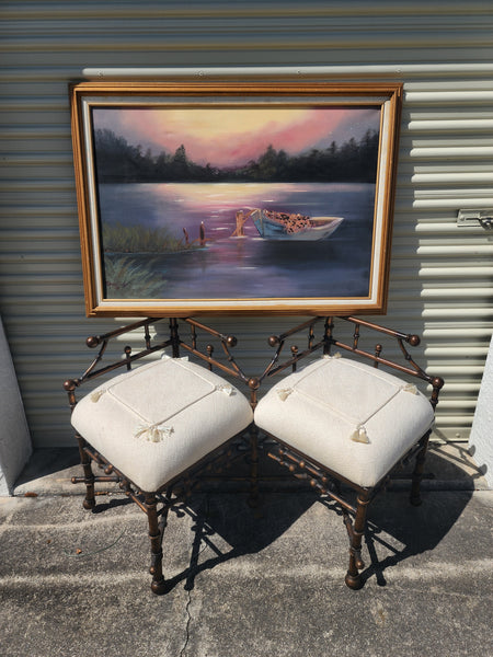 VINTAGE ~ ISH DOUBLE~SIDED  SUNSET 🌄 BIRDIE 🦩 ART ~ MISC
