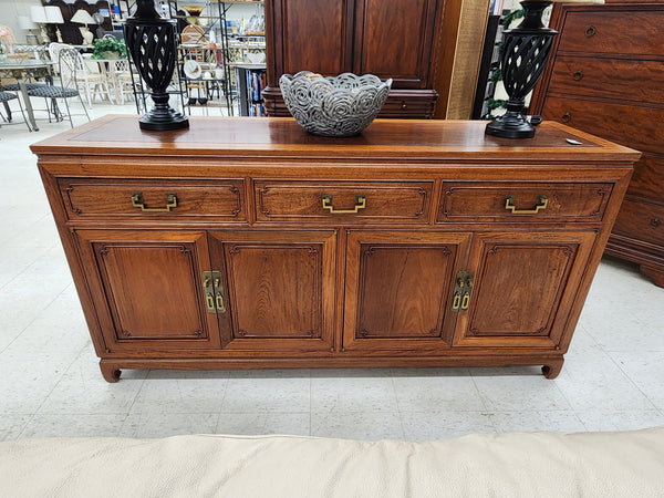 VINTAGE GEORGE ZEE & CO KILN DRIED HAND CARVED ROSEWOOD/TEAK CHINOISERIE MING BUFFET/SIDEBOARD/CONSOLE