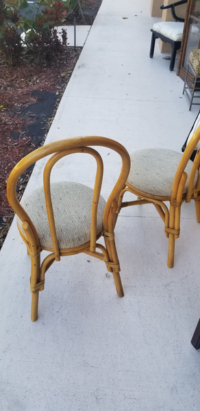 ANTIQUE/ VINTAGE BAMBOO/ RATTAN ICE CREAM PARLOR DINING CHAIRS (2 AVAILABLE)