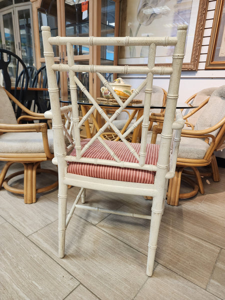 VINTAGE LANE FAUX BAMBOO CHIPPENDALE DINING CHAIRS (2 AVAILABLE) ~ 2 ARMS