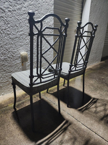 VINTAGE KESSLER INDUSTRIES METAL FAUX BAMBOO ACCENT/ PATIO/ DINING CHAIRS (2 AVAILABLE)
