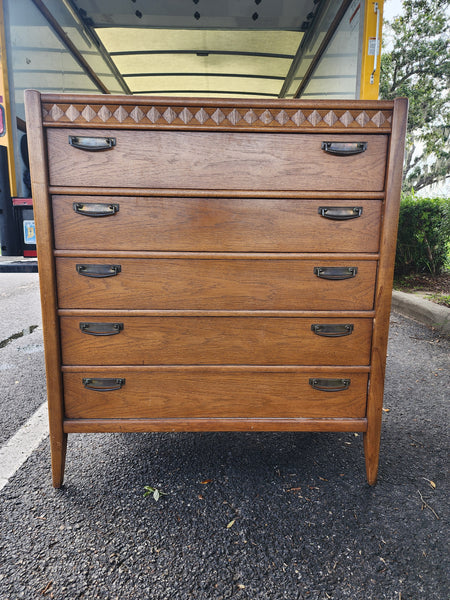 VINTAGE MID CENTURY MODERN BROYHILL PREMIER TALLBOY DRESSER