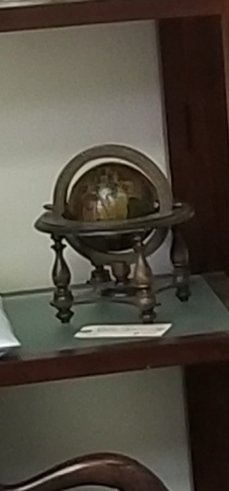 ANTIQUE/ VINTAGE OLD WORLD ITALIAN WOODEN ZODIAC FUNCTIONING ROTATING SPINNER 2 PIECE GLOBE with ASTROLOGICAL SIGNS ♊️♋️💙♎️♐️ ~ MISC
