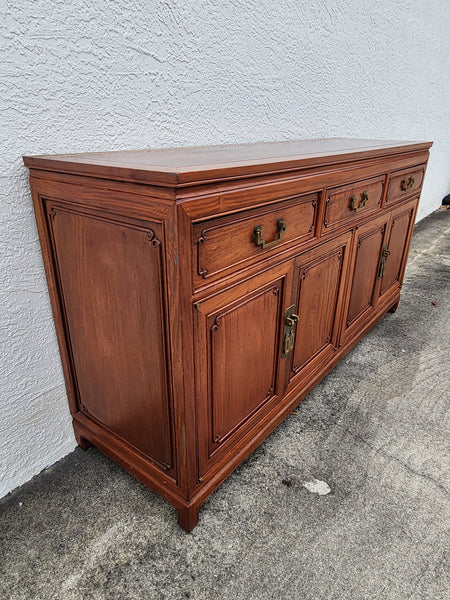 VINTAGE GEORGE ZEE & CO KILN DRIED HAND CARVED ROSEWOOD/TEAK CHINOISERIE MING BUFFET/SIDEBOARD/CONSOLE