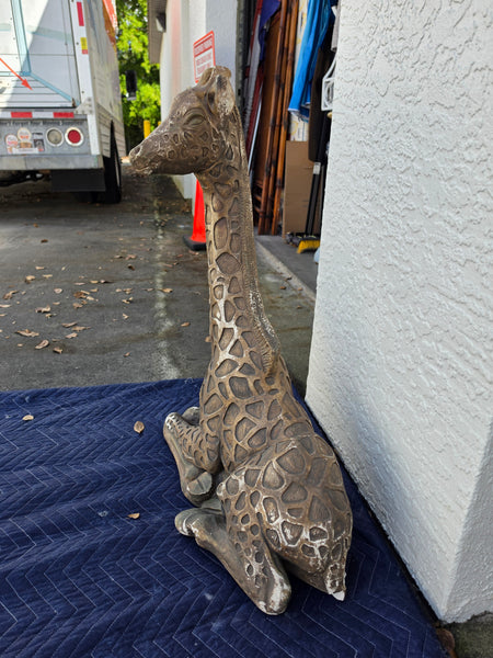 VINTAGE GOLD/ BROWN/ BLACK/ (White) CERAMIC/ PLASTER RESTING GIRAFFE ~ MISC