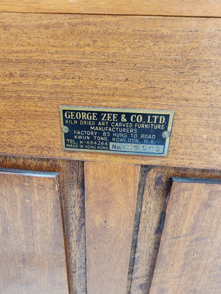 VINTAGE GEORGE ZEE & CO KILN DRIED HAND CARVED ROSEWOOD/TEAK CHINOISERIE MING BUFFET/SIDEBOARD/CONSOLE