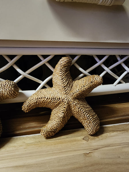VINTAGE BRAIDED/WOVEN RATTAN 3D STARFISH (3) ~ MISC