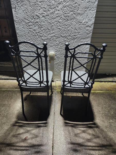 VINTAGE KESSLER INDUSTRIES METAL FAUX BAMBOO ACCENT/ PATIO/ DINING CHAIRS (2 AVAILABLE)