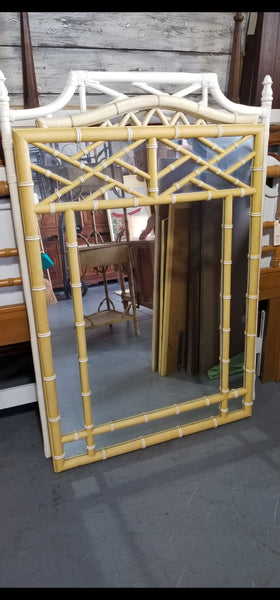 VINTAGE FAUX BAMBOO CHIPPENDALE MIRROR