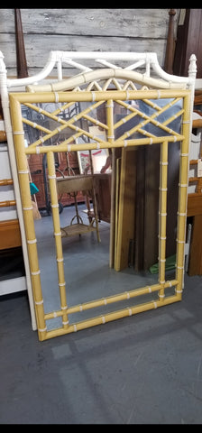 VINTAGE FAUX BAMBOO CHIPPENDALE MIRROR