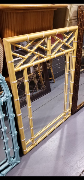 VINTAGE FAUX BAMBOO CHIPPENDALE MIRROR