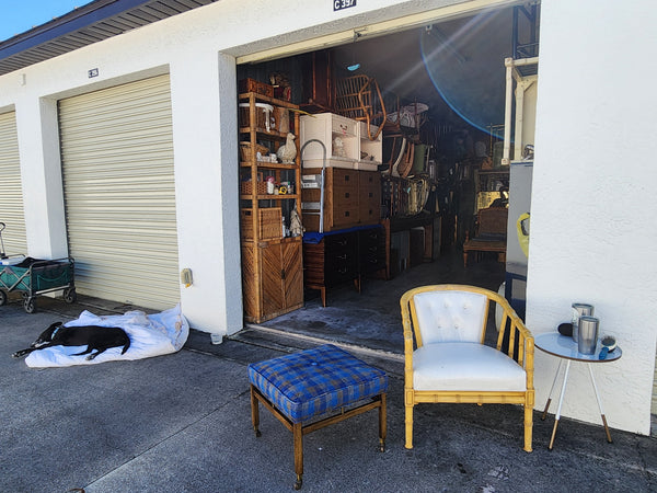 VINTAGE MID CENTURY MODERN WALNUT/ BRASS/ UPHOLSTERED STOOL/ OTTOMAN/ BENCH ON CASTORS